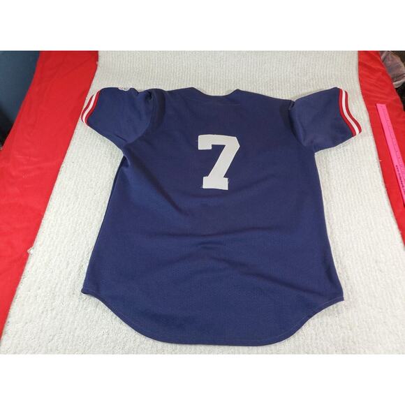 Cleveland Indians Majestic Size LG Short Sleeve Button Down Crew Neck Jersey - Picture 10 of 11